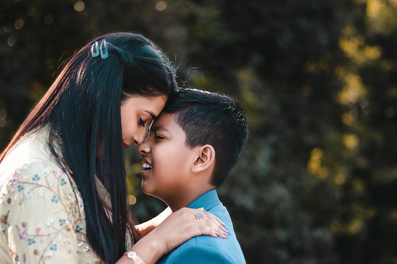 mother and son emotional